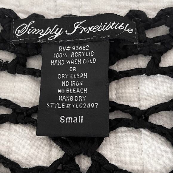Simply Irresistible Womens Cover Up Sz Small Boho Hippie Beachy Black Crochet - Picture 9 of 9